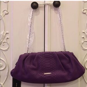 BCBGMaxAzria Purple leather clutch bag